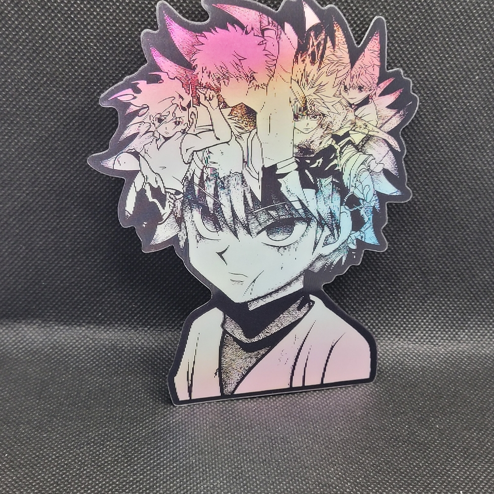 3/$15 HXH Killua Holographic Lenticular Anime Decal, Waterproof Peeker Sticker